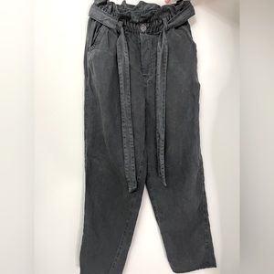 Aerie faded black paper bag pants